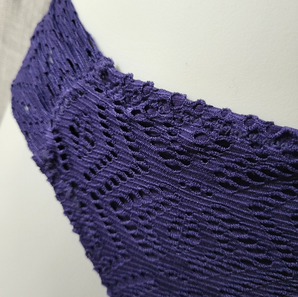 ROXY Like New Navy Purple Tropical Bikini Set Sz M with extra Shorts - Picture 4 of 10